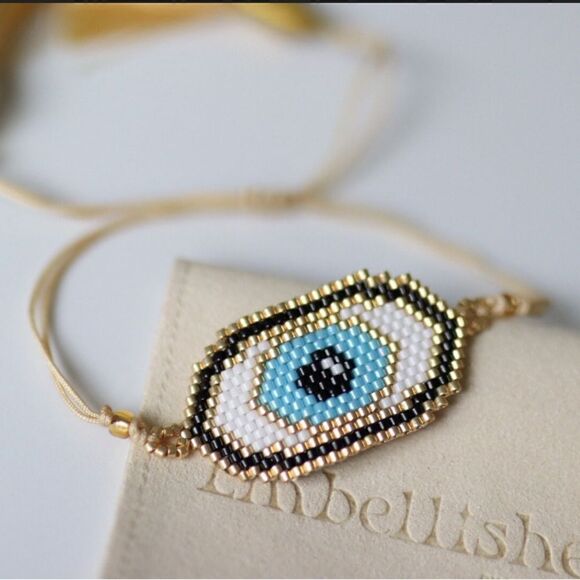 Miyuki Beaded Protection Eye Bracelet Jewelry New in Box - Picture 2 of 6